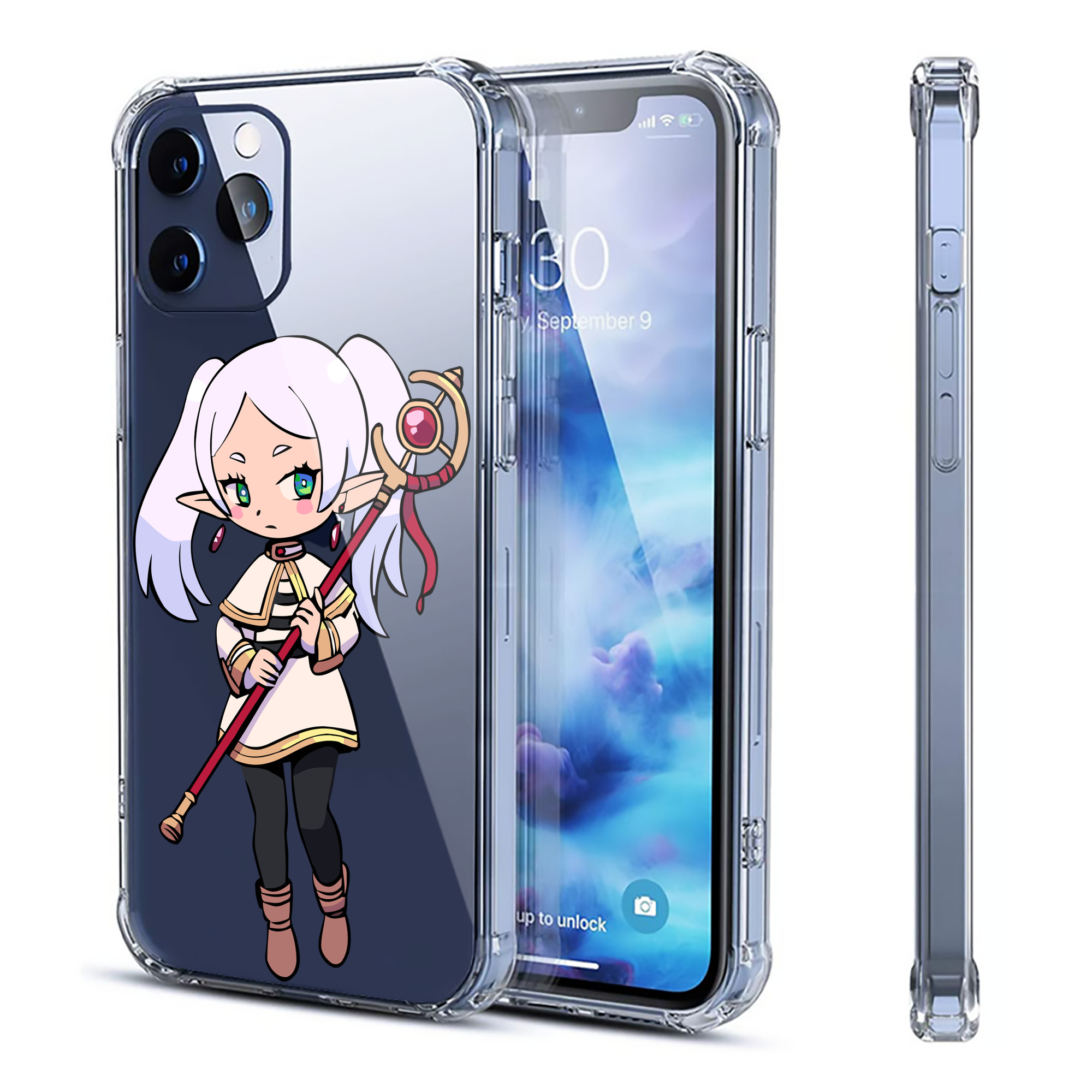 （画像用） 葬送のフリーレン Frieren 【iPhone 12シリーズ対応】透明スマホケース（クリアソフトケース）